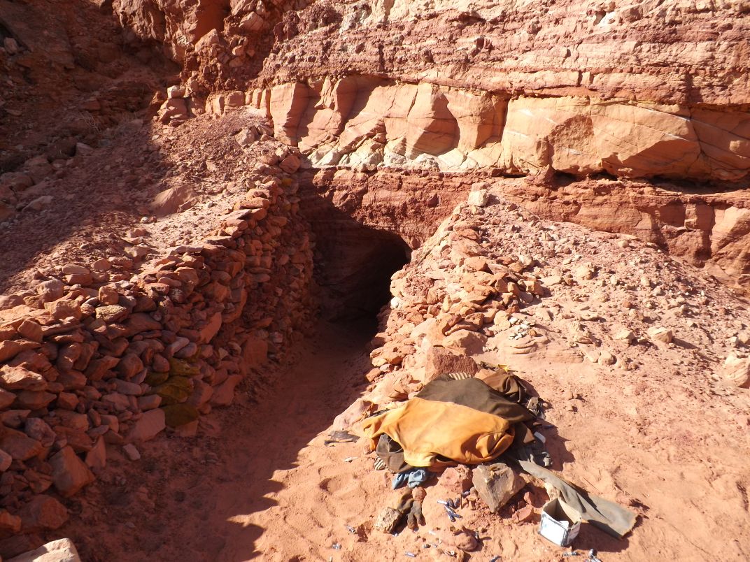 Fossil miners venture into caves like this to look for prehistoric specimen to harvest and sell.