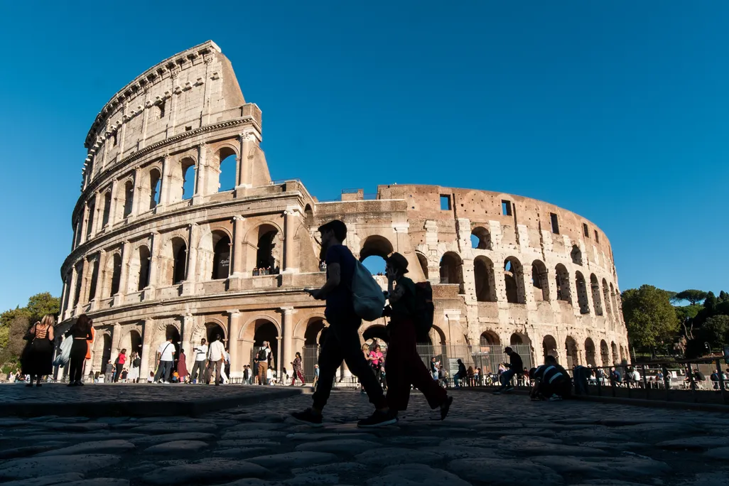 A view of the Colosseum in Rome, Italy,