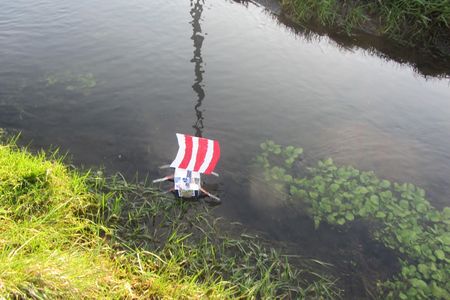 One of the longships built by students at Papdale Primary School.