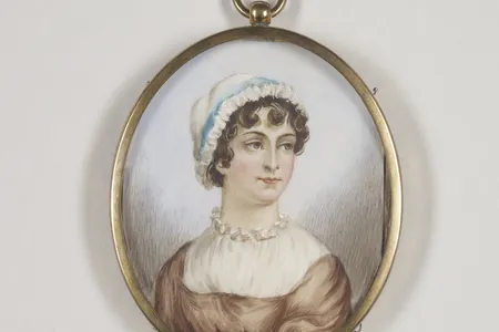 A 19th-century miniature portrait of Jane Austen by an anonymous artist