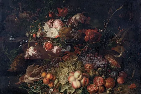 Flowers and Fruit in a Forest, Rachel Ruysch, 1714