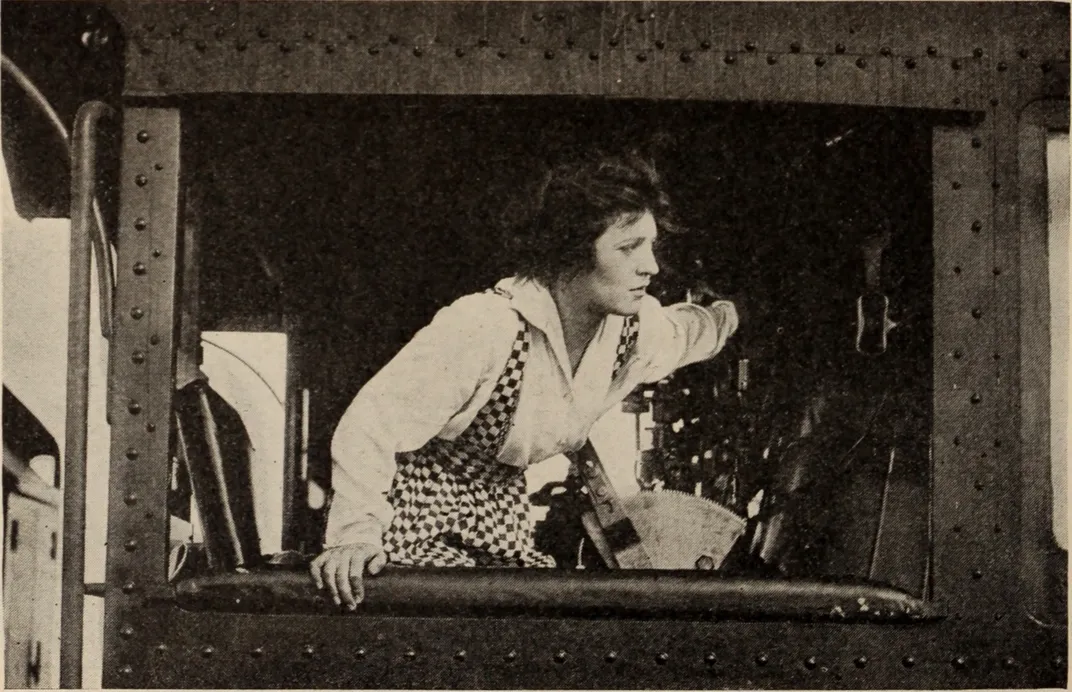 Helen Holmes, the original star of "The Hazards of Helen," in 1916