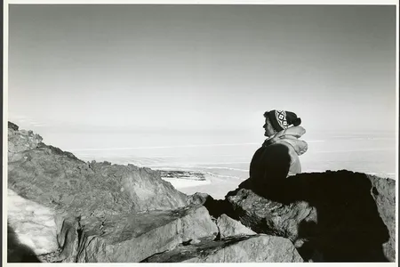 Marvin, a trailblazer in more ways than one, surveys the Antarctic terrain on her meteorite-hunting expedition of 1978-79.