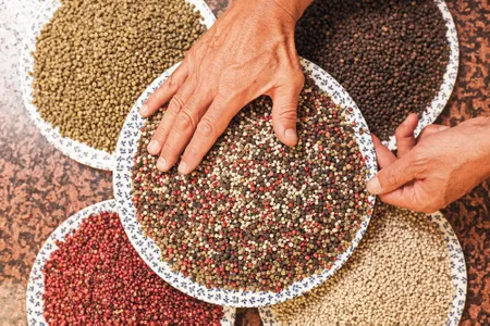 Scores of different spices, including these colorful peppercorns, are available at the Drogheria Mascari, a family-owned store that opened on the Ruga dei Spezieri (“street of the spice merchants”) in Venice in 1948.