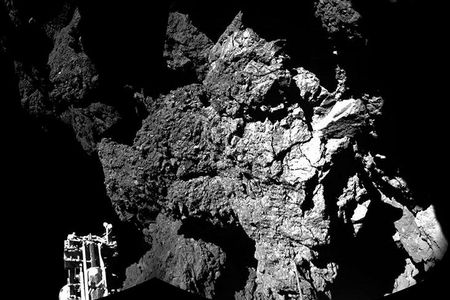 A composite image of the Philae lander on comet 67P.