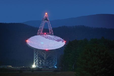 The Green Bank radio telescope in West Virginia may pull in an alien signal.
