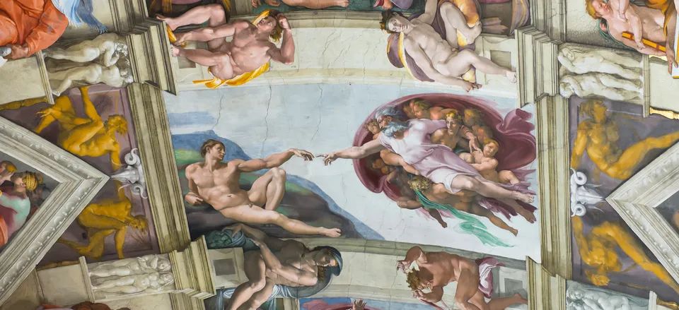  Michelangelo's ceiling fresco in the Sistine Chapel 