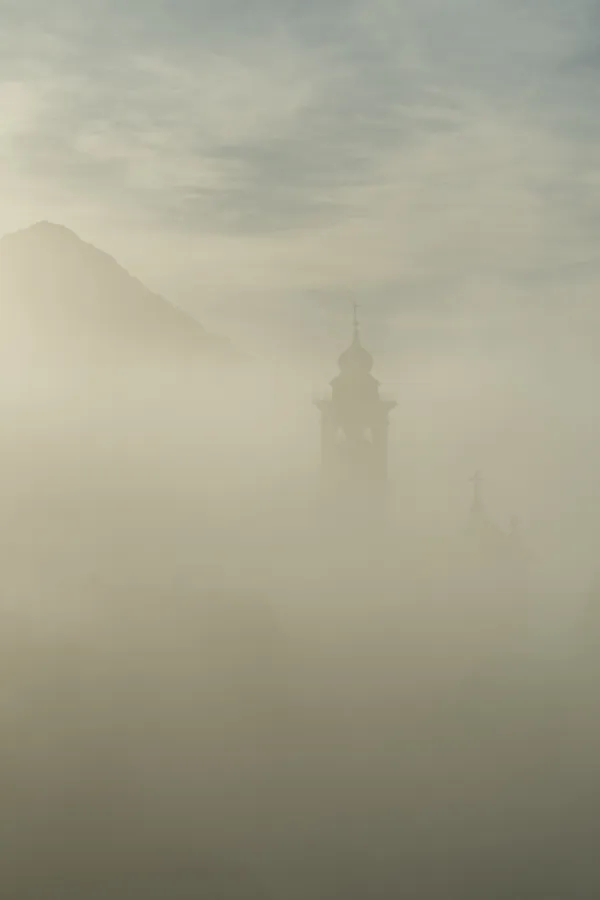 Fog, quetly devouring the small town of Pizzino di Taleggio. thumbnail