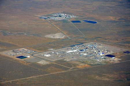 An aerial view of part of the Idaho National Laboratory.
