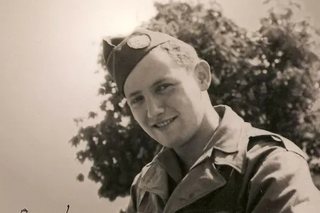 David Wisnia in his U.S. Army uniform after being &ldquo;adopted&rdquo; by troops of the 101st Airborne Division in 1945