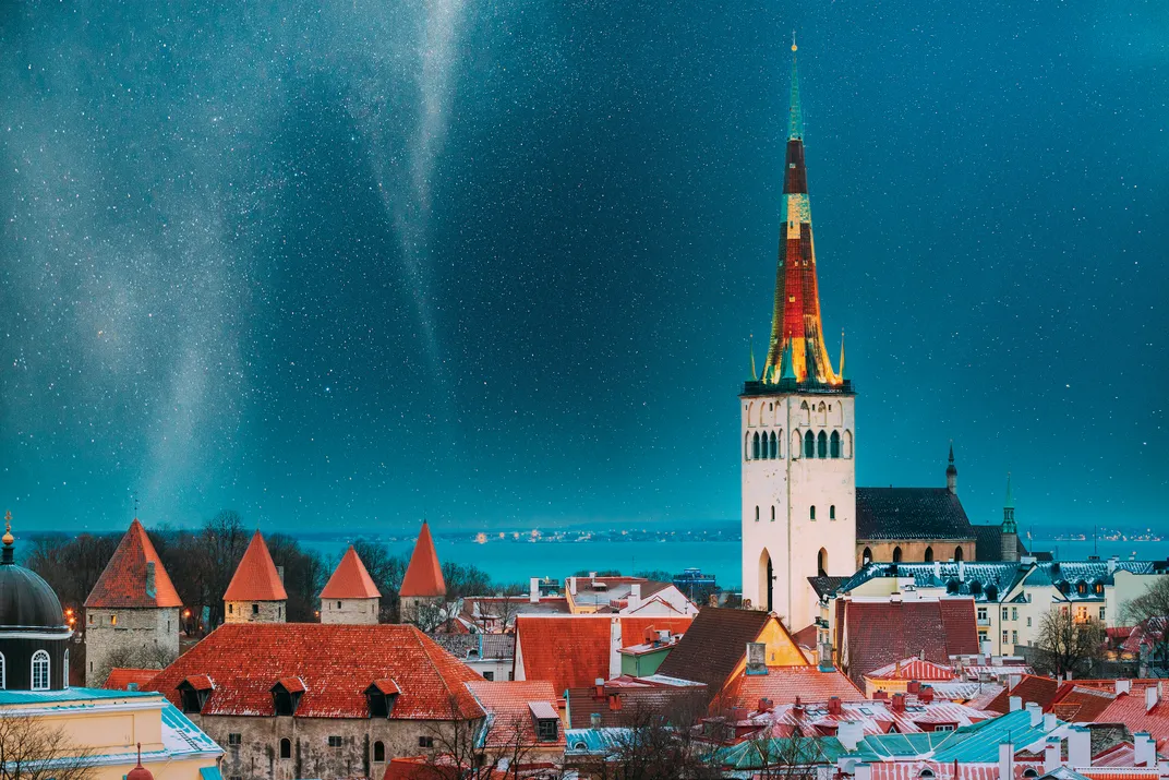 The northern lights in Tallinn