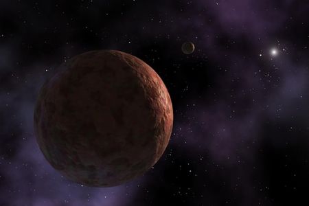 Illustration of Sedna, a minor planet with an unusual orbit.