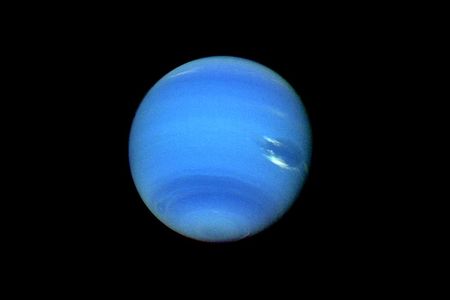 Neptune as seen by Voyager 2 in 1989.