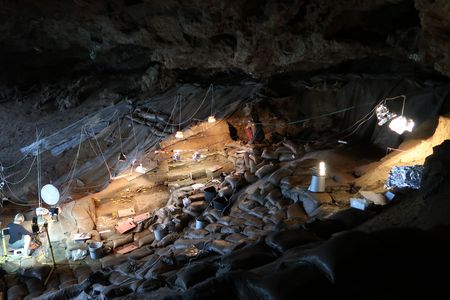 The excavation at Border Cave in the Lebombo Mountains on the Kwazulu-Natal/eSwatini border