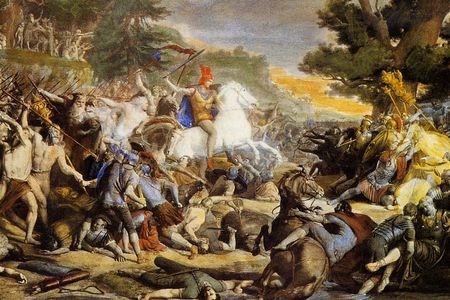 Die Hermannsschlacht, Gemälde von Friedrich Gunkel, 1862–1864

