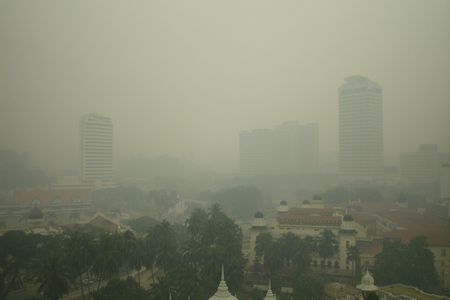 Haze in Kuala Lumpur, Malaysia.