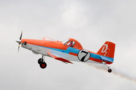 Fixed up to look like "Dusty," the Disney animated aircraft that had high-flying aspirations, the Air Tractor AT-301/400A became a hit at air-shows following the success of the first film and its 2014 sequel Planes: Fire and Rescue. 