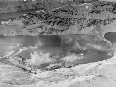The Nazis regularly used chemical fog to hide its Tirpitz battleship in the Norwegian fjords during World War II.