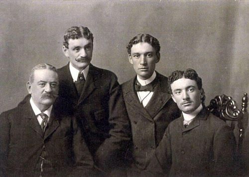 Hemings’ son Eston registered in the U.S. Census as White. His son Beverly, seated above left, had three sons, who hid their ancestry from future generations.
