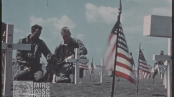 Preview thumbnail for U.S. Marine Corps Archival Footage: 5th Div. Cemetery Dedication on Iwo Jima