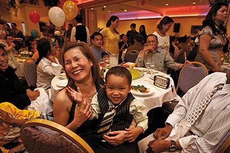 Once shunned by many, Vietnamese Amerasians now celebrate their heritage (a San Jose gala in 2008). At a similar gathering, many in the audience wept when an Amerasian family that had just arrived in the United States was introduced.