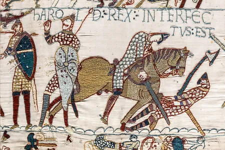 Harold Godwinson's death, as depicted in the Bayeux Tapestry