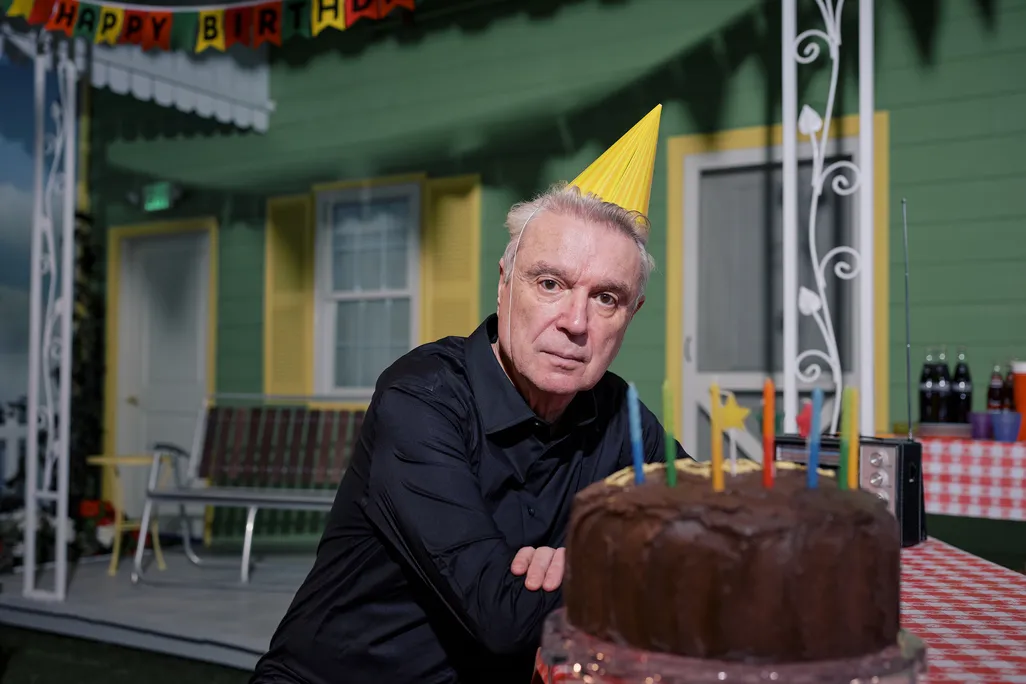 David Byrne on the set of Theater of the Mind