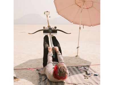 Poised on a Nevada salt flat, Alan Case, one of the world&rsquo;s top practitioners of flight shooting, aims his custom-built bow, which requires so much strength to draw he must use his legs.