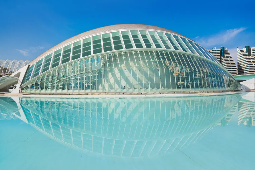 Modern architecture at the City of Arts and Sciences, Valencia