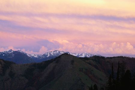 Seven Devils Mountains at sunset