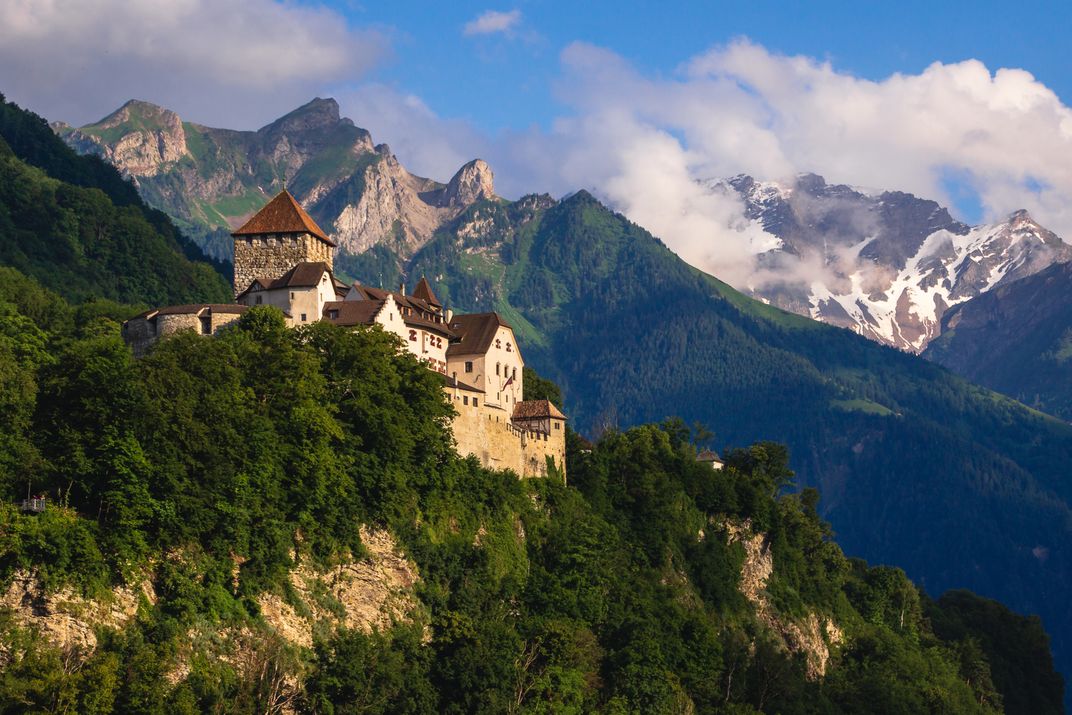 Vaduz Castle, perched above the capital city of Vaduz, Liechtenstein