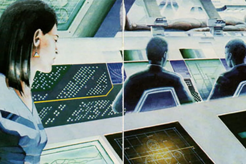 Medical experts inputting data into the electronic library (1981)
