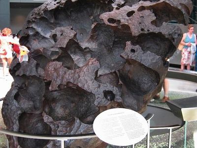The Willamette Meteorite is on view at the Natural History Museum.