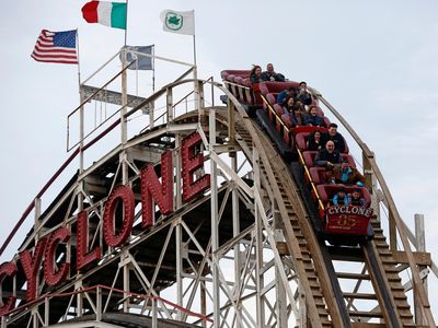The famous Cyclone roller coaster in Coney Island, New York.