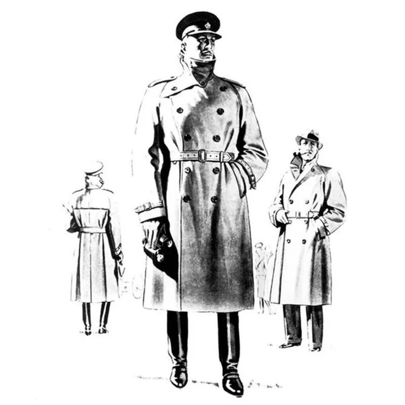 Military Overcoat  Business Men Green Coat - Films Jackets