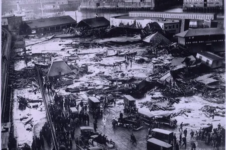 The aftermath of the 1919 Great Molasses Flood