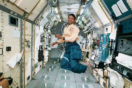 Astronaut Mae Jemison in the Spacelab in 1992. 