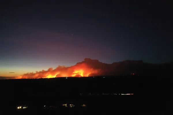 The Park Fire seen across Butte Creek Canyon at sunset thumbnail