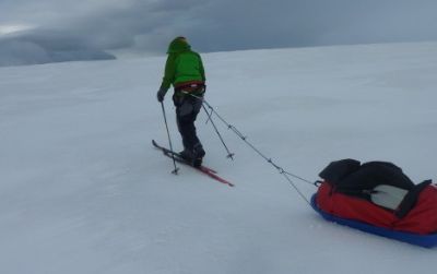 Felicity Aston, shown here in Iceland, is currently attempting cross Antarctica alone.