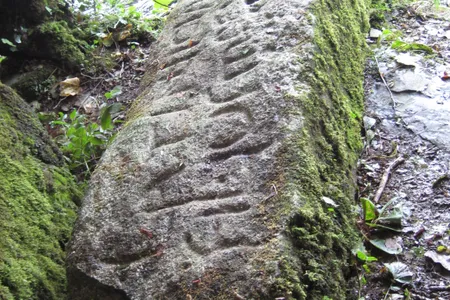 An ogham stone in Cornwall, England