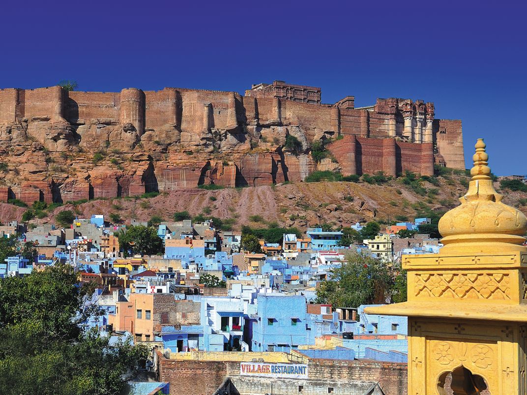 Mehrangarh Fort, overlooking the blue city of Jodhphur