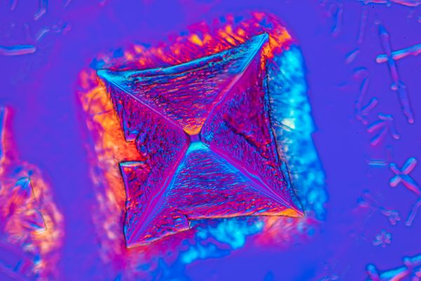 Salt crystal under a microscope thumbnail