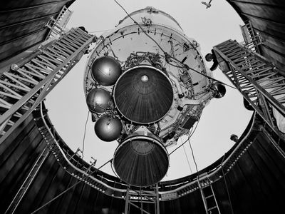 A Centaur upper stage like this one, photographed in 1964, was recently identified by a telescope that normally looks for asteroids.