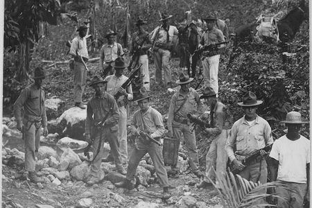 U.S. Marines search for Haitian rebels in 1919. 