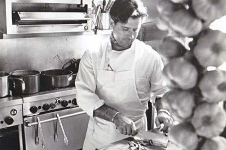 Van Aken in the MIRA kitchen in the late 80s. MIRA is where New World Cuisine started entering the spotlight. 