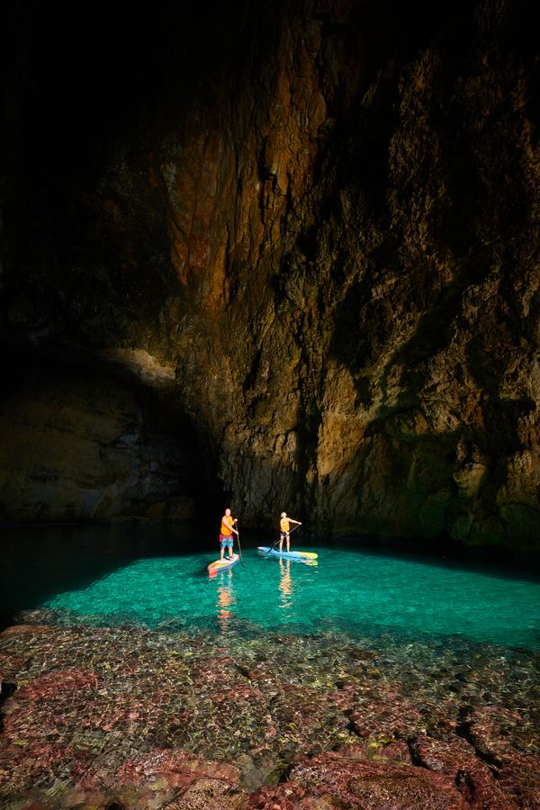 Natural cave open to the sea near Jávea, Alicante Spain. thumbnail