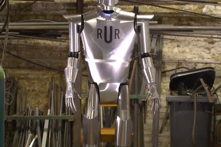 Eric the robot stands tall once again