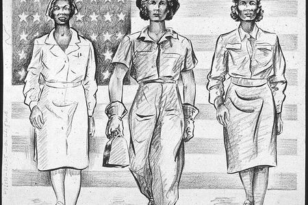 This image, entitled "Doing Their Share, Too," celebrated the war work of black women.