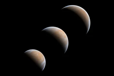 Venus, seen in three views as it approaches a conjunction with Earth and the sun, won the planets, comets and asteroids category.