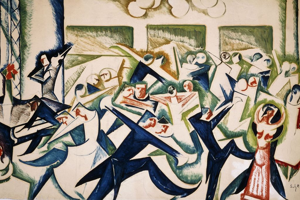 a painting of people dancing the tango